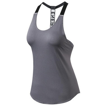 Hot Girls Skinny Sportswear Compression Fitness Tights Gym Yoga Shirt Run Sports Vest Women Bodybuilding Crop Tank Горнища без гръб