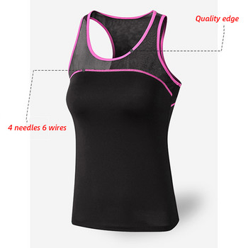 Αμάνικο μπλουζάκι για τρέξιμο με διαφανές διχτυωτό πλέγμα Γυναικείο γυμναστήριο Γυμναστήριο Αθλητικό γιλέκο γιόγκα αναπνεύσιμο τζόκινγκ τανκ μπλούζες 2020