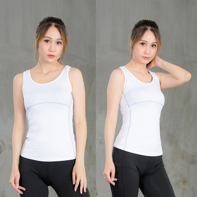 Új kompressziós testépítő felső, gyorsan száradó női jógamellény Szexi nyári edzés Fitness Futó ujjatlan női póló
