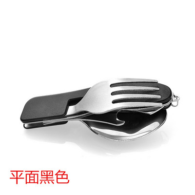 4 vienā daudzfunkcionāli āra galda trauki nerūsējošā tērauda saliekamā dakša karote nazis pikniks kempings pārgājieni ceļojumu trauki