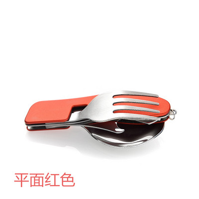 4 vienā daudzfunkcionāli āra galda trauki nerūsējošā tērauda saliekamā dakša karote nazis pikniks kempings pārgājieni ceļojumu trauki