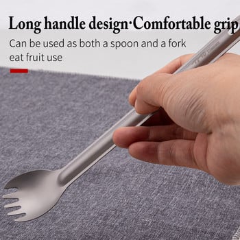 TiTo Titanium Spork Spoon Long Handle Outdor σερβίτσιο κάμπινγκ Φορητό Υπερελαφρύ μαγείρεμα Περιβαλλοντικά Αξεσουάρ για πικνίκ