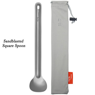 TiTo titánová lyžica na špízy s dlhou rukoväťou, vonkajší kempingový riad, prenosný ultraľahký, varenie, environmentálne piknikové príslušenstvo.