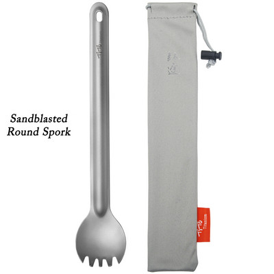 TiTo titánová lyžica na špízy s dlhou rukoväťou, vonkajší kempingový riad, prenosný ultraľahký, varenie, environmentálne piknikové príslušenstvo.