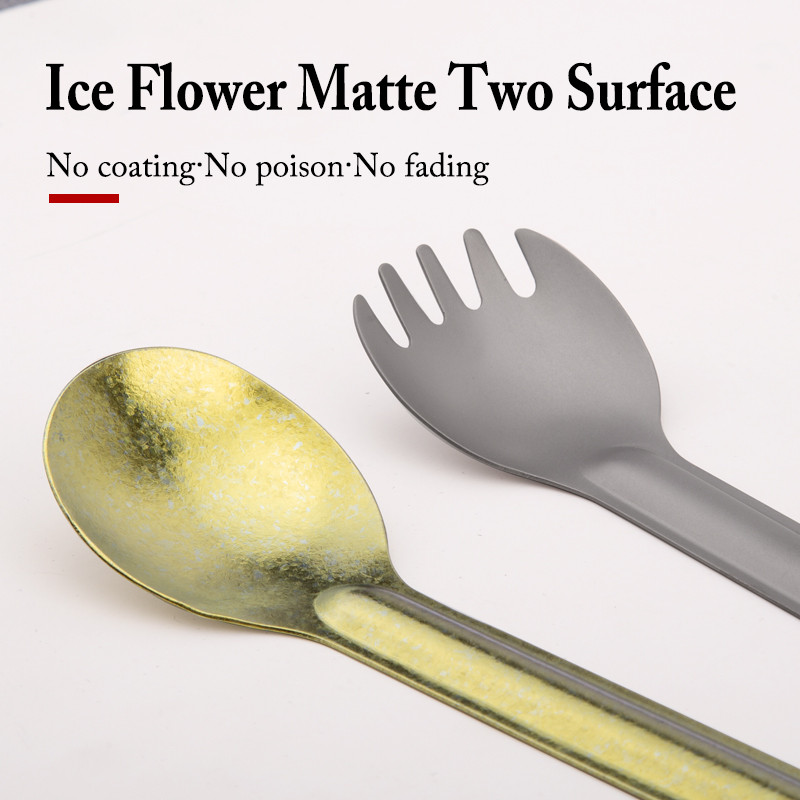 TiTo titánová lyžica na špízy s dlhou rukoväťou, vonkajší kempingový riad, prenosný ultraľahký, varenie, environmentálne piknikové príslušenstvo.