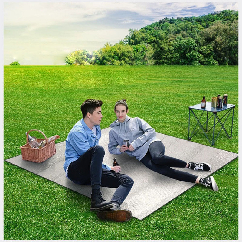 Aliuminio folijos kilimėlis nakvynei 200x200 cm izoliacinis kilimėlis terminis antklodė sulankstomas palapinės kilimėlis itin lengvas