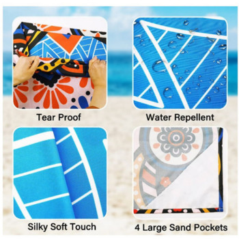 140*200cm neilona kabatas piknika paklājiņš ūdensnecaurlaidīgs pludmales paklājiņš kempinga piknika sega Pārnēsājams saliekams āra mini piknika paklājs