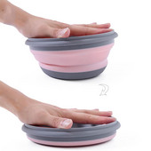 3 db/Szett Összehajtható szilikon étkészlet Hordozható ételtartó salátatál Kemping Utazási Szabadtéri Ételtál kempingezéshez