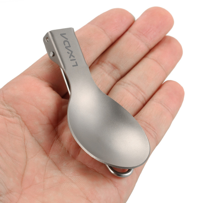 Lixada titán összecsukható kanál Spork kültéri étkészlet kültéri kemping edények könnyű összecsukható evőeszközök kempingpiknikhez