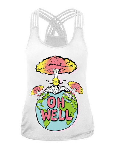 Sieviešu sporta veste Helovīns bez piedurknēm Joga, skriešana, fitness, apģērbs, krekls, apģērbs meitenēm, sporta zāle, krustnagliņa, blūze, tērpi 7