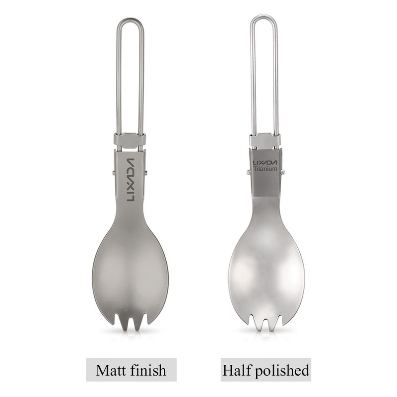 Lixada titán összecsukható Spork kempingkanál könnyű szabadtéri vacsora Spork evőeszközök utazási kemping hátizsákkal