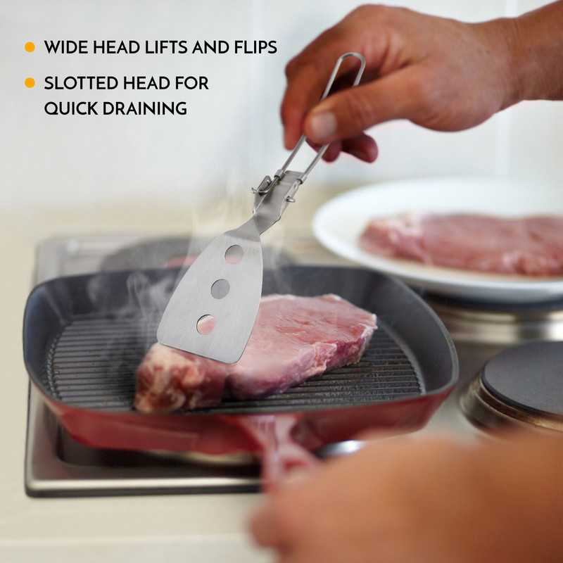 Lixada nerūdijančio plieno sulankstoma mentele Maisto vartytuvas Lauko kempingų Maisto gaminimo reikmenys Lauko stovyklavimo įranga