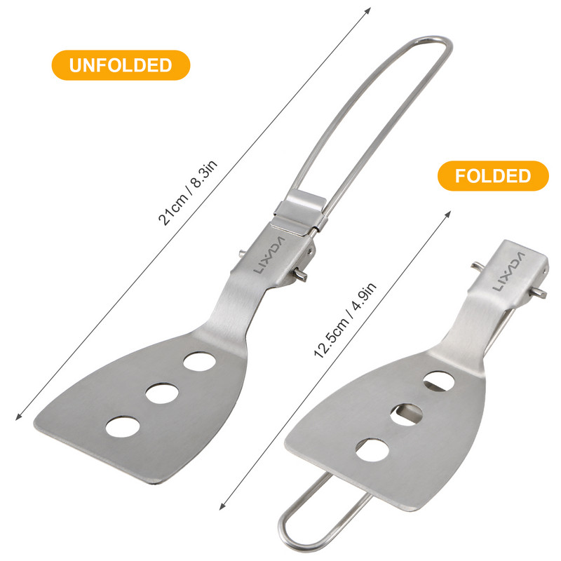 Lixada nerūdijančio plieno sulankstoma mentele Maisto vartytuvas Lauko kempingų Maisto gaminimo reikmenys Lauko stovyklavimo įranga