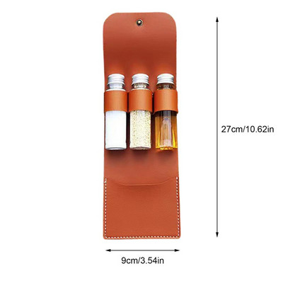 Āra garšvielu pudeļu komplekts Pārnēsājams saliekams ādas ūdensnecaurlaidīgs liela ietilpība kempings pārgājieni Bushcraft piknika BBQ garšvielu soma