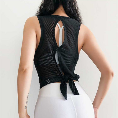 Mermaid Curve Summer Νέο ριγέ αθλητικό τανκ Γυναικείο γιλέκο γρήγορου στεγνώματος Δέστε το ή αφήστε το χαλαρό Γυμναστήριο Fitness Tank Yoga Top