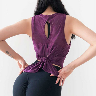 Mermaid Curve Summer Νέο ριγέ αθλητικό τανκ Γυναικείο γιλέκο γρήγορου στεγνώματος Δέστε το ή αφήστε το χαλαρό Γυμναστήριο Fitness Tank Yoga Top