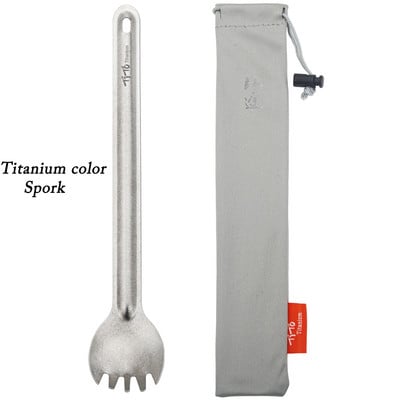 TiTo Titanium Spork Longhandle Πιρούνι κουταλιού εξωτερικού χώρου Portabale Flatware Πιρούνι για κάμπινγκ αθλητικό κουτάλι από τιτάνιο