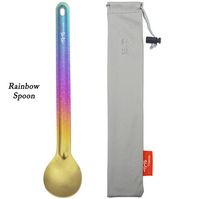 TiTo Titanium Spork Longhandle Πιρούνι κουταλιού εξωτερικού χώρου Portabale Flatware Πιρούνι για κάμπινγκ αθλητικό κουτάλι από τιτάνιο