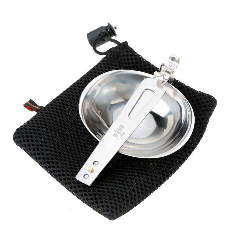 Āra kempinga trauki Salokāmi karotes zupas kauss Nerūsējošais tērauds Nodilumizturīgs pārnēsājams gatavošanas karotes trauks Karotes rīks