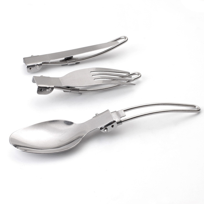 Nerūdijančio plieno nešiojamas sulankstomas stalo įrankių rinkinys Šakės peilis su armijos žaliu maišeliu išgyvenimo stovyklavimo krepšys lauko stalo įrankių konteineris