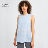 „Mermaid Curve“, 2022 m. pavasario vasara, nauja sportinė laisva žakardo sportinė liemenė, moteriška vienspalvė „O kaklo“ joga „Fitness“ greitai džiūstantys viršutiniai marškinėliai