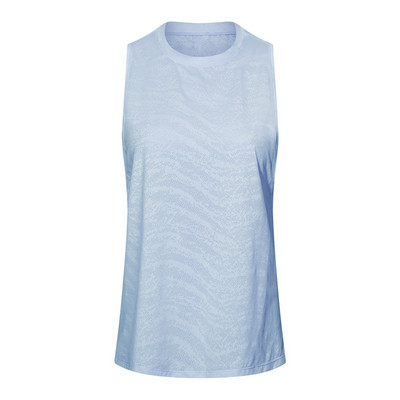 „Mermaid Curve“, 2022 m. pavasario vasara, nauja sportinė laisva žakardo sportinė liemenė, moteriška vienspalvė „O kaklo“ joga „Fitness“ greitai džiūstantys viršutiniai marškinėliai