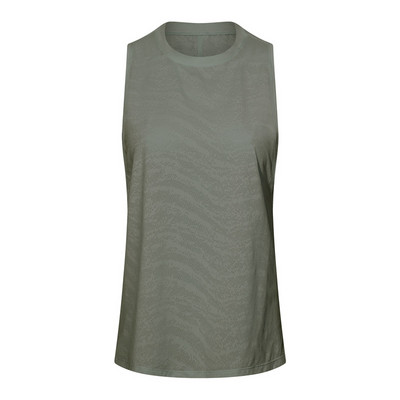 „Mermaid Curve“, 2022 m. pavasario vasara, nauja sportinė laisva žakardo sportinė liemenė, moteriška vienspalvė „O kaklo“ joga „Fitness“ greitai džiūstantys viršutiniai marškinėliai