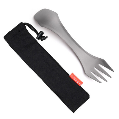 2-ΣΕ-1 Spork Titanium Spoon Piknic Ταξιδιωτικό Κάμπινγκ Επιτραπέζια σκεύη Σπόρκ Υπερελαφρύ Παιδικό Πικ-νικ Εξοπλισμός Πεζοπορίας