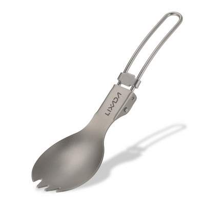 2-ΣΕ-1 Spork Titanium Spoon Piknic Ταξιδιωτικό Κάμπινγκ Επιτραπέζια σκεύη Σπόρκ Υπερελαφρύ Παιδικό Πικ-νικ Εξοπλισμός Πεζοπορίας