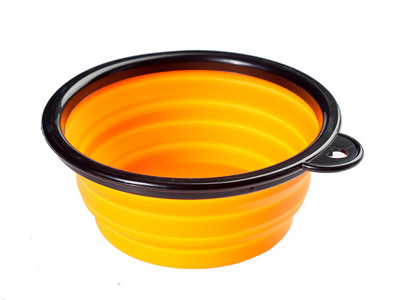 450 ml salokāms silikona lolojumdzīvnieku bļoda pārnēsājams kucēnu barības trauks, saliekams padevējs āra kempinga suņu piederumiem