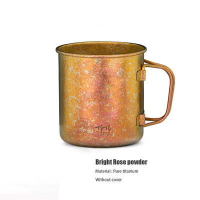 TiTo titāna kauss īpaši viegls pārnēsājams stiepšanās rokturis, viena slāņa krūze, pārgājienu aprīkojums, piknika āra kempinga trauki