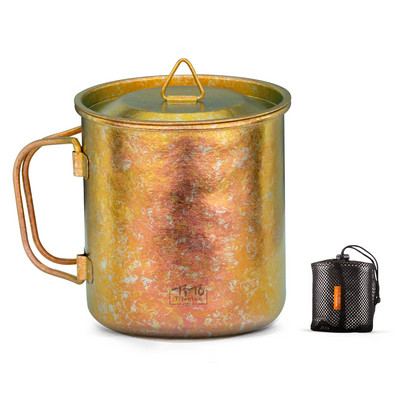TiTo titāna kauss īpaši viegls pārnēsājams stiepšanās rokturis, viena slāņa krūze, pārgājienu aprīkojums, piknika āra kempinga trauki