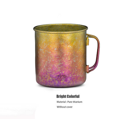 TiTo titāna kauss īpaši viegls pārnēsājams stiepšanās rokturis, viena slāņa krūze, pārgājienu aprīkojums, piknika āra kempinga trauki