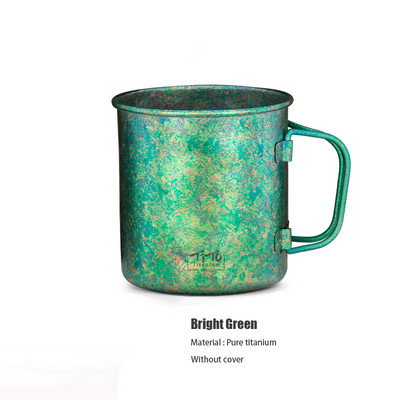 TiTo titāna kauss īpaši viegls pārnēsājams stiepšanās rokturis, viena slāņa krūze, pārgājienu aprīkojums, piknika āra kempinga trauki