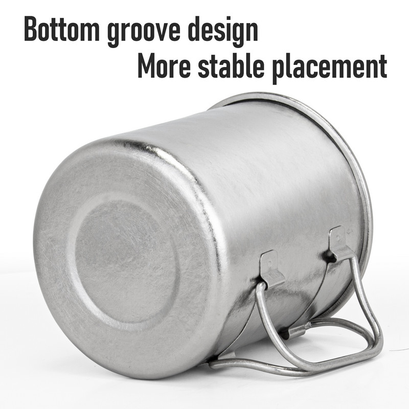 TiTo titāna kauss īpaši viegls pārnēsājams stiepšanās rokturis, viena slāņa krūze, pārgājienu aprīkojums, piknika āra kempinga trauki