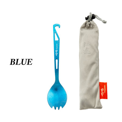 TiTo Ice Flower Surface Outdoor Spork Titanium Camping Flatware Πιρούνι κουταλιού καθαρού τιτανίου με ανοιχτήρι μπουκαλιών Ταξιδιωτικό σακίδιο πλάτη