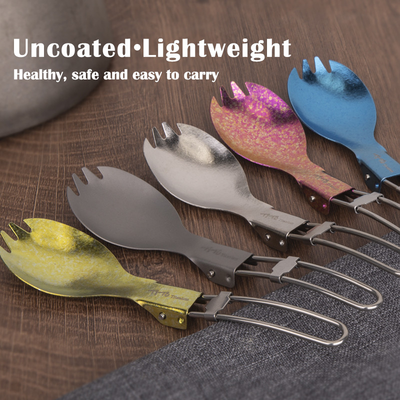 TiTo Tito összecsukható Spork hordozható kültéri kemping evőeszközök utazási evőeszközök piknik túravilla kanál csak 15g