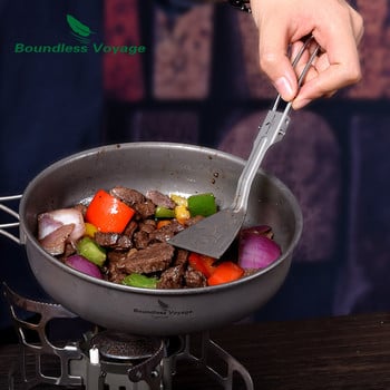 Титаниева сгъваема шпатула Boundless Voyage Лопата за пържене Малка къмпинг кухня Beefsteak Плоска шпатула за готвене Сервиране на мини палачинки