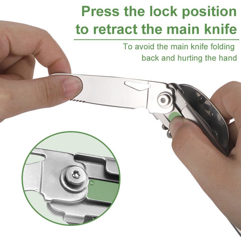 JSJM új 420 rozsdamentes acél kemping étkészlet, többfunkciós hordozható összecsukható kés és villa kanál kültéri túlélő kütyük