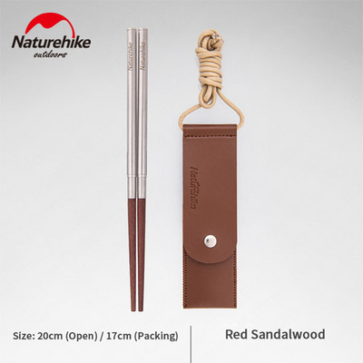 Naturehike Ultrakönnyű összecsukható fa pálcika, tömör, hordozható, újrafelhasználható kültéri kemping grillezési piknik evőpálcikák