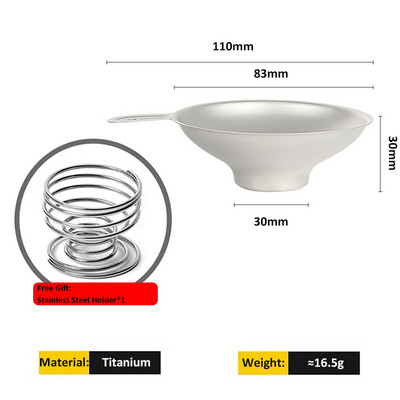 Pārnēsājams titāna tējas sietiņš, kafijas tējas filtrs, atkārtoti lietojams, daudzpusīgs veselīgs titāna sieta krūze dzērienu trauki āra kempinga virtuve