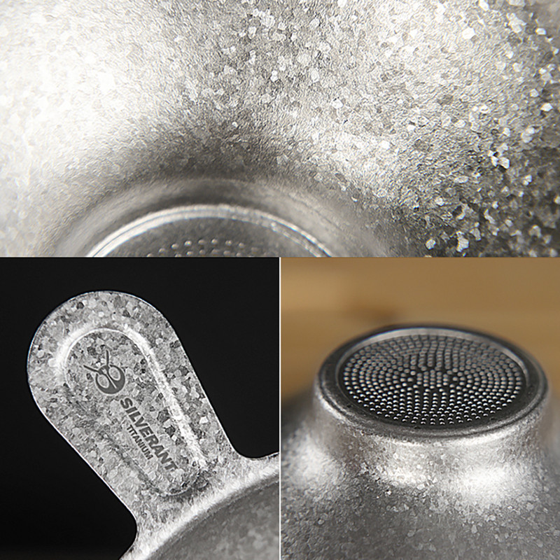 Pārnēsājams titāna tējas sietiņš, kafijas tējas filtrs, atkārtoti lietojams, daudzpusīgs veselīgs titāna sieta krūze dzērienu trauki āra kempinga virtuve