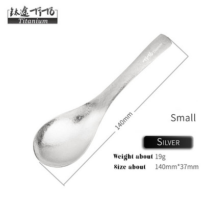 TiTo metāla tīra titāna zupas karotes rīsu kauss mājsaimniecības galda piederumiem āra kempingā ar auduma maisiņu