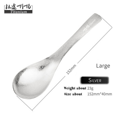 TiTo metāla tīra titāna zupas karotes rīsu kauss mājsaimniecības galda piederumiem āra kempingā ar auduma maisiņu