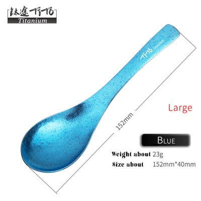 TiTo metāla tīra titāna zupas karotes rīsu kauss mājsaimniecības galda piederumiem āra kempingā ar auduma maisiņu