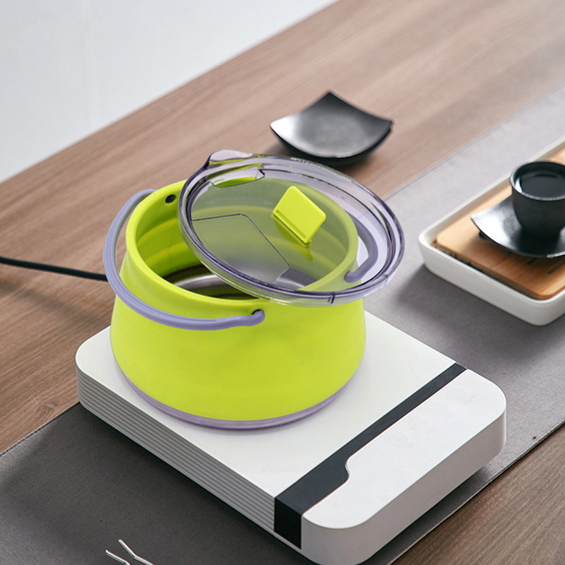 Āra mini silikona tējkanna Pārnēsājami verdošs ūdens katls galda piederumi āra kempingiem, pārgājieniem pknika ceļojumu piederumi