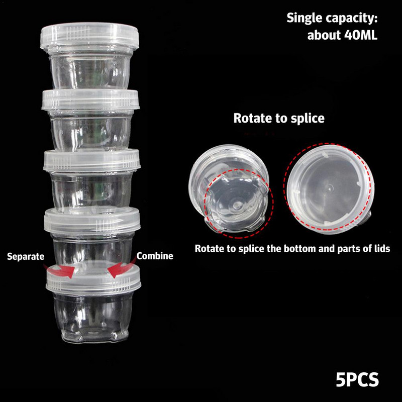 5gab Caurspīdīga garšvielu kastīte Pārnēsājamas garšvielu burkas komplekts Garšvielu podi uzglabāšanas konteiners Kempinga garšvielu uzglabāšanas kaste ar maisiņu