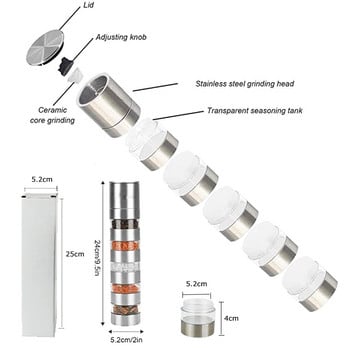 Буркани за подправки за къмпинг на открито Бутилка за масло Мелничка за пипер Преносимо барбекю Пикник Контейнер за подправки Кутия за съхранение Комплект съдове