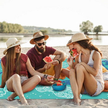 Piknika paklājiņš, kempings, pārgājieni, brīvdabas, pārnēsājama pludmales sega, saliekama ūdensnecaurlaidīga zāliena auduma, kempinga aprīkojuma paklājiņš 200 x 210 cm