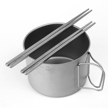 2021 New Pure Titanium Chopsticks Hollow Chopsticks Υπαίθρια επιτραπέζια σκεύη Camping Chopsticks Εξοπλισμός κάμπινγκ για πεζοπορία